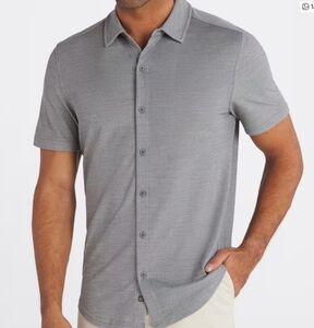 01.Algo Performance Merino Wool Blend Button-Down Shirt Size XXL Grey New